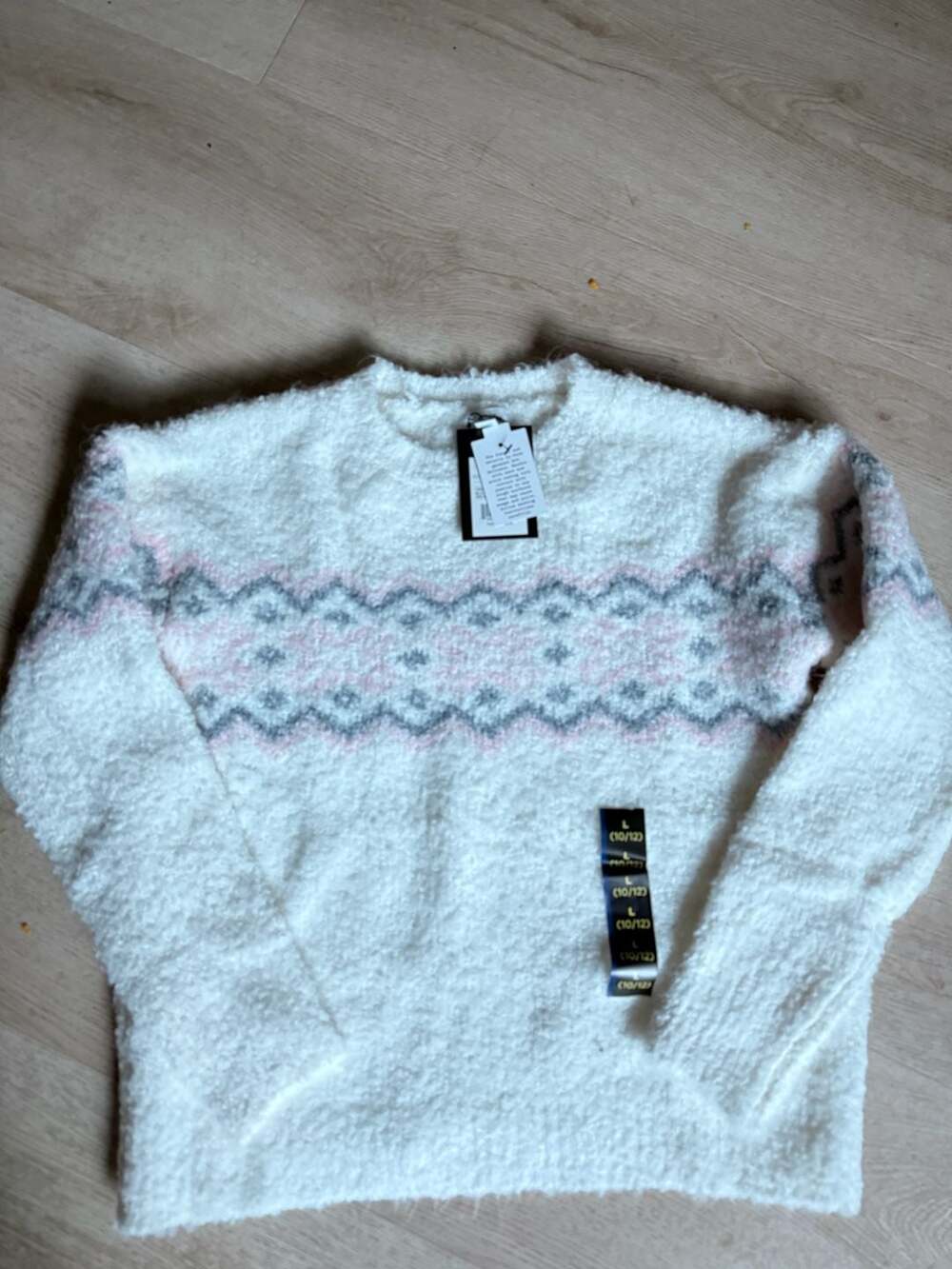 Art class Fair Isle Fluffy Pullover Sweater Size L (10/12) Girls White